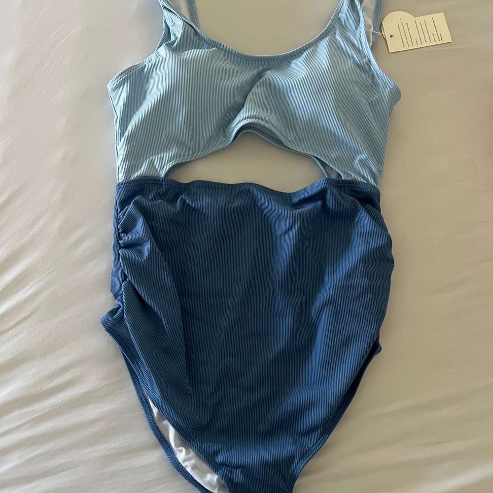 Two-Tone Blue Swimsuit